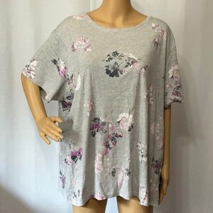 Croft & Barrow The Classic Tee Floral Print Women's Plus Top 100% Cotton Size 3X
